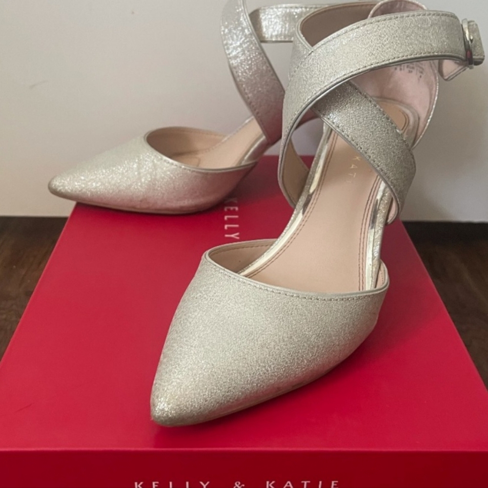 Kelly & Katie Silver Kitten Heels